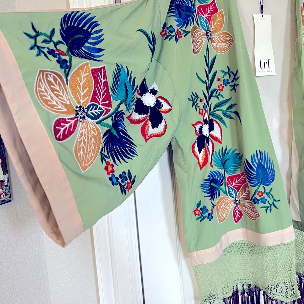 Zara Embroidered Fringe Kimono - Picture 8 of 14